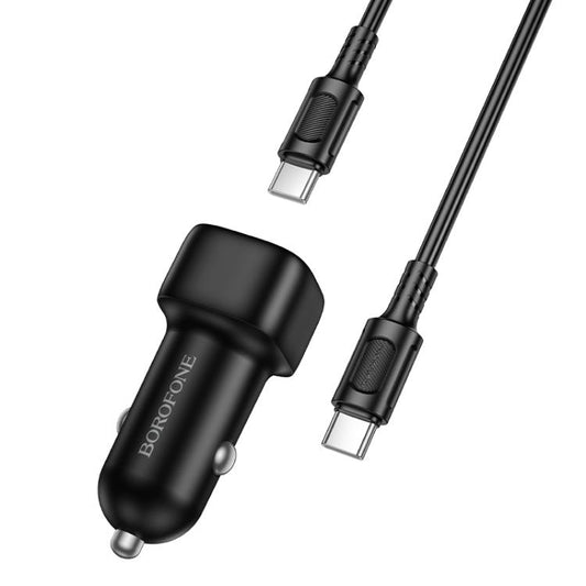 Auto nabíjačka s USB-C káblom Borofone BZ34A Cloud, 20W, 3A, 1 x USB-C, Čierna