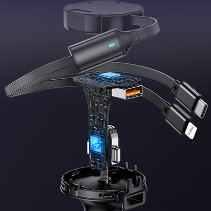 Auto nabíjačka s káblom USB-C / Lightning Yesido Y61, 53W, 3A, 1 x USB-A, Čierna