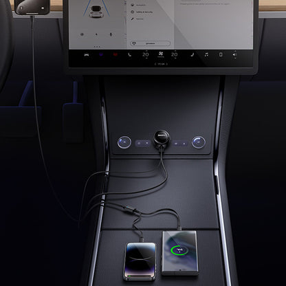 Auto nabíjačka s káblom USB-C / Lightning Yesido Y61, 53W, 3A, 1 x USB-A, Čierna