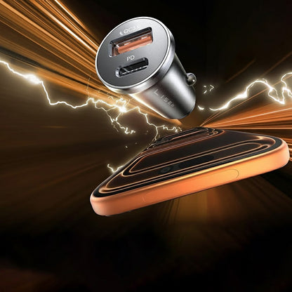 Auto nabíjačka s USB-C káblom Lisen, 51W, 3A, 1 x USB-A - 1 x USB-C, Tmavomodrá YL0223080047