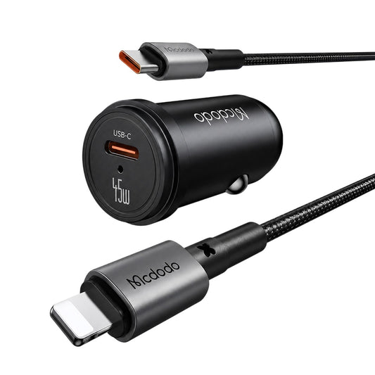Autonabíjačka s USB-C káblom Mcdodo CC-7495, 45W, 3A, 1 x USB-C, čierna