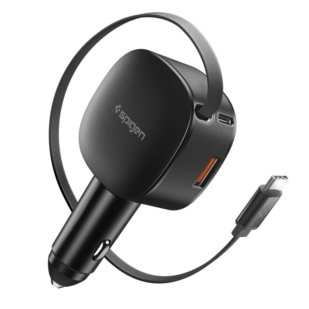 Auto nabíjačka s USB-C káblom Spigen EV603BT Essential, 60W, 3A, 1 x USB-A - 1 x USB-C, Čierna