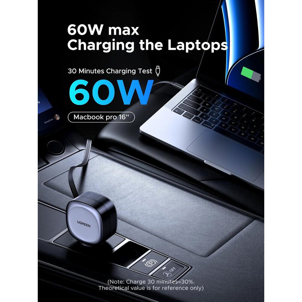 Auto nabíjačka s USB-C káblom UGREEN EC601, 75W, 3A, 1 x USB-A - 1 x USB-C, Sivá