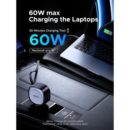 Auto nabíjačka s USB-C káblom UGREEN EC601, 75W, 3A, 1 x USB-A - 1 x USB-C, Sivá