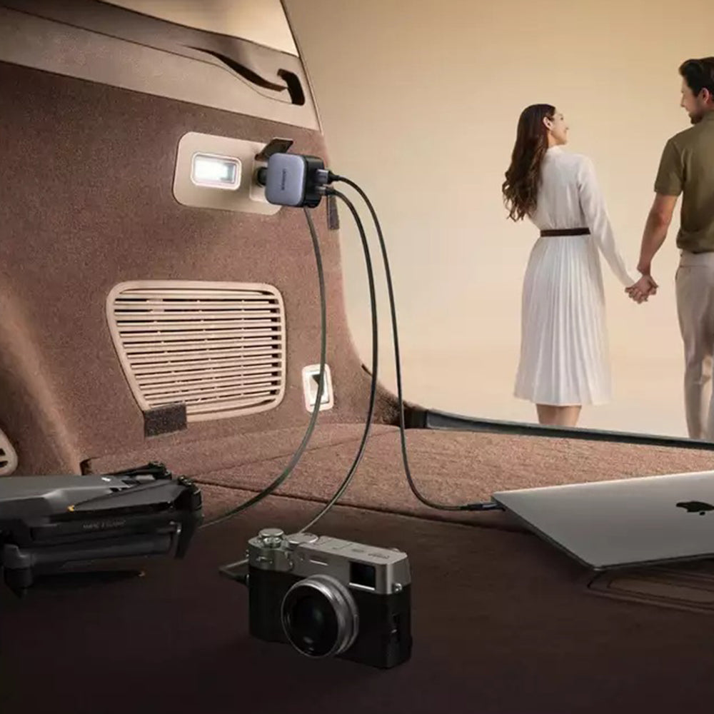 Auto nabíjačka s USB-C káblom UGREEN EC603, 90W, 3A, 1 x USB-A - 1 x USB-C, Sivá