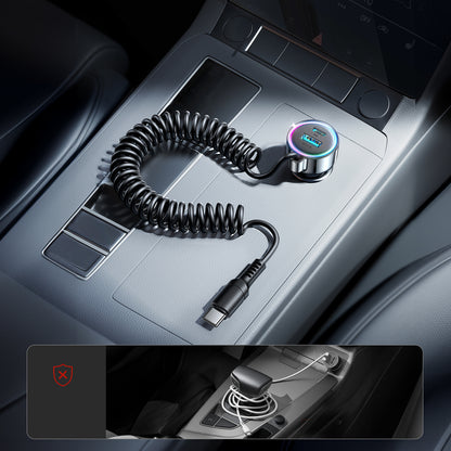 Auto nabíjačka s káblom USB-C Joyroom JR-CL07, 90W, 3A, 1 x USB-A - 1 x USB-C, Čierna