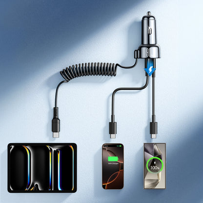 Auto nabíjačka s káblom USB-C Joyroom JR-CL07, 90W, 3A, 1 x USB-A - 1 x USB-C, Čierna