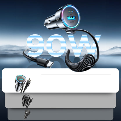 USB-C Joyroom JR-CL07 Car Charger, 72W, 3A, 1 x USB-A - 1 x USB-C, Black