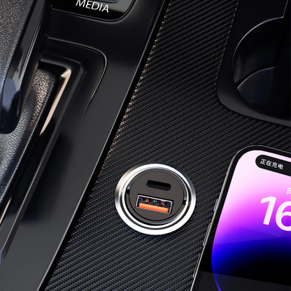 Auto nabíjačka Dudao R3MAX, 48W, 3A, 1 x USB-A - 1 x USB-C, Čierna