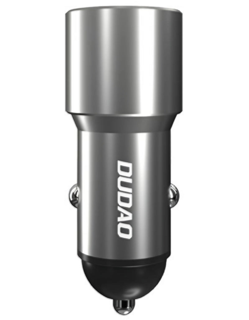 Auto nabíjačka Dudao R4PQ NM, 22,5W, 3A, 1 x USB-A - 1 x USB-C, Sivá