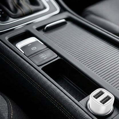 Fixed Auto Charger, 15.5W, 3A, 2 x USB-A, White