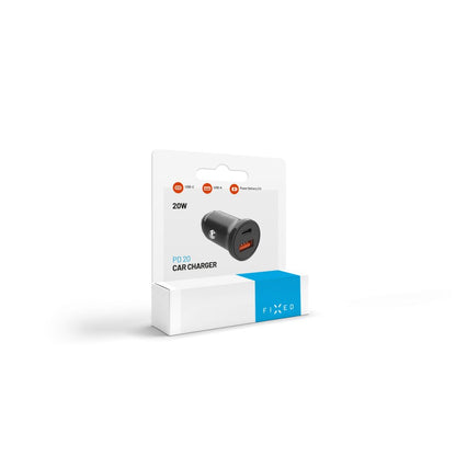 Auto nabíjačka Fixed, 20W, 3A, 1 x USB-A - 1 x USB-C, Čierna