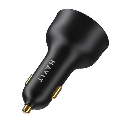 Auto nabíjačka HAVIT CC100W Display, 100W, 5A, 1 x USB-A - 1 x USB-C, Čierna