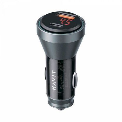 Auto nabíjačka HAVIT CC2017, 45W, 3A, 1 x USB-A - 1 x USB-C, Čierno Modrá