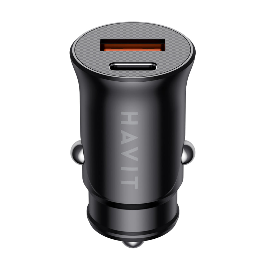 Auto nabíjačka HAVIT CC2022, 20W, 3A, 1 x USB-A - 1 x USB-C, Čierna
