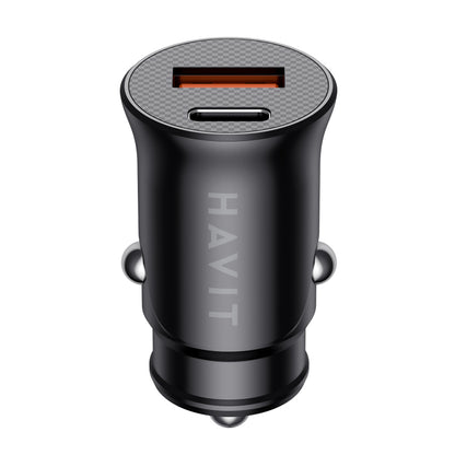Auto nabíjačka HAVIT CC2022, 20W, 3A, 1 x USB-A - 1 x USB-C, Čierna