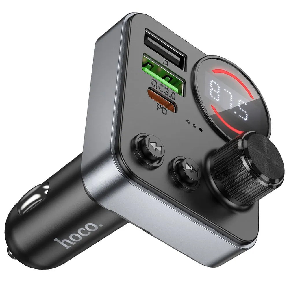 HOCO E86 Bluetooth FM Modulator, 2 x USB-A - 1 x USB-C - 1 x microSD