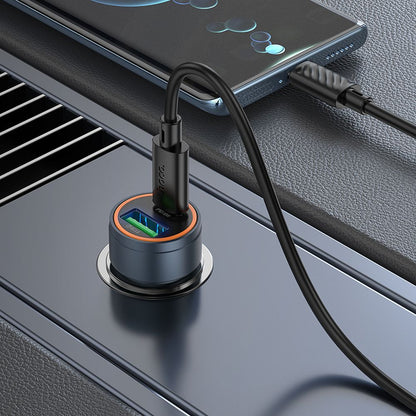 Auto nabíjačka HOCO Z57A, 30W, 3A, 1 x USB-A - 1 x USB-C, Sivá