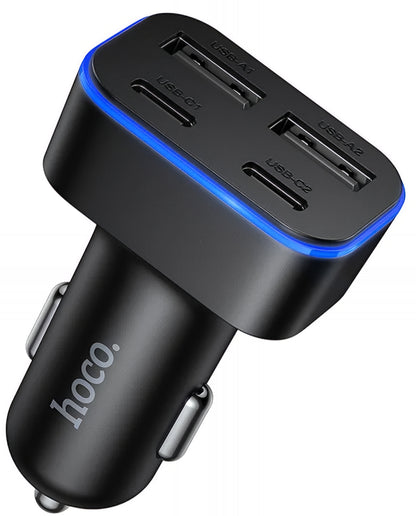 Auto nabíjačka HOCO Z63, 42W, 3A, 2 x USB-A - 2 x USB-C, Čierna