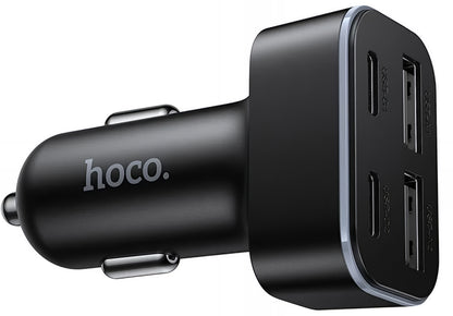 Auto nabíjačka HOCO Z63, 42W, 3A, 2 x USB-A - 2 x USB-C, Čierna
