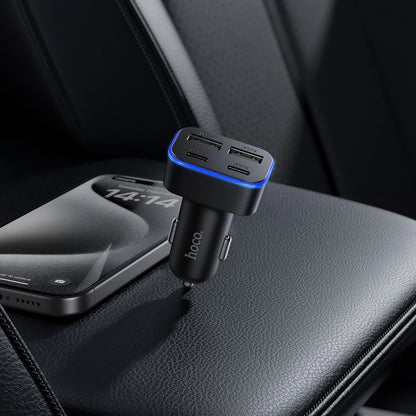 Auto nabíjačka HOCO Z63, 42W, 3A, 2 x USB-A - 2 x USB-C, Čierna