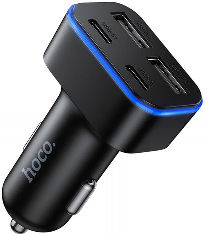 Auto nabíjačka HOCO Z63, 42W, 3A, 2 x USB-A - 2 x USB-C, Čierna