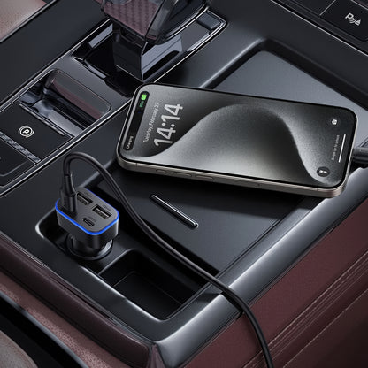 Auto nabíjačka HOCO Z63, 42W, 3A, 2 x USB-A - 2 x USB-C, Čierna