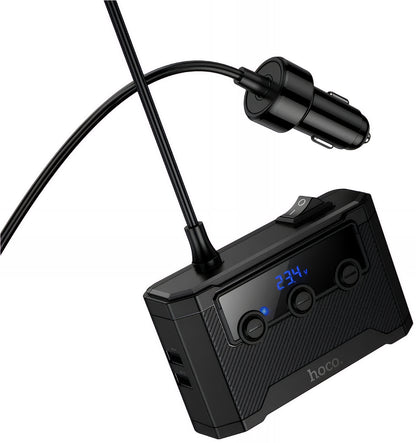 Auto nabíjačka HOCO Z64, 15.5W, 3.1A, 2 x USB-A - 2 x USB-C - 3 x Rozšírenie Zapaľovača, Čierna