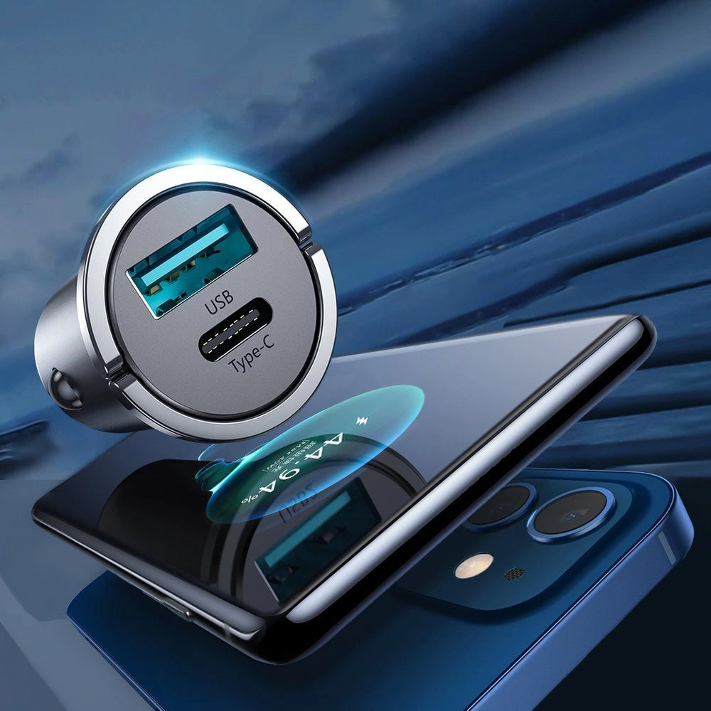 Auto nabíjačka Joyroom C-A35, 45W, 5A, 1 x USB-A - 1 x USB-C, Sivá