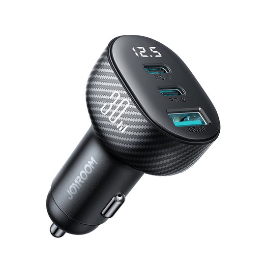 Autonabíjačka Joyroom JR-CCD04, 30W, 3A, 1 x USB-A - 2 x USB-C, Čierna