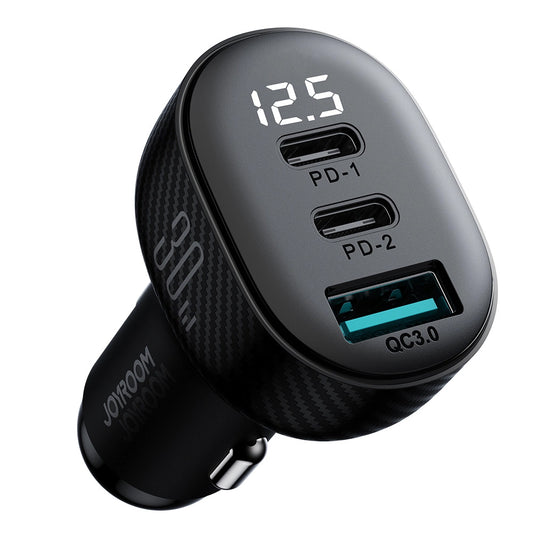 Autonabíjačka Joyroom JR-CCD04, 30W, 3A, 1 x USB-A - 2 x USB-C, Čierna