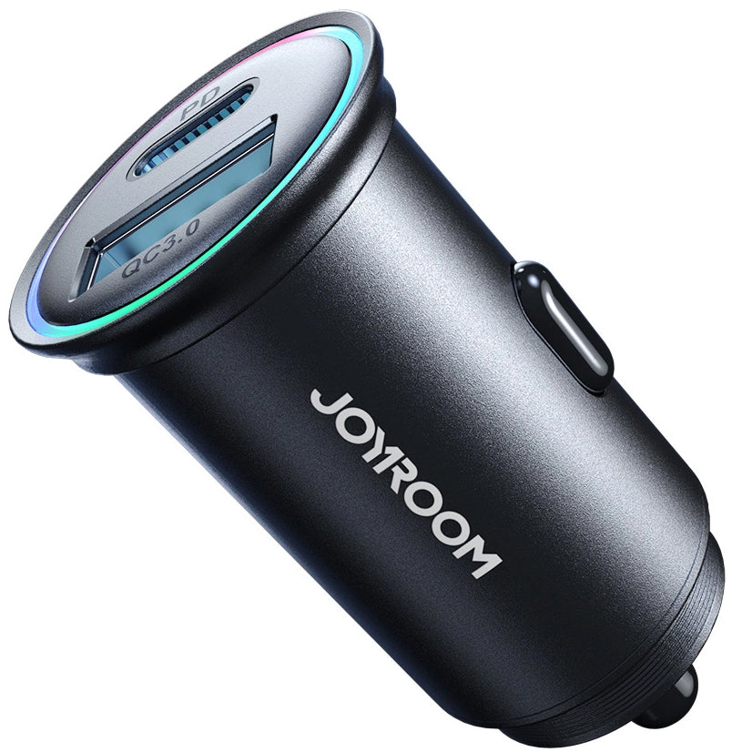 Auto nabíjačka Joyroom JR-CCN04, 60W, 3A, 1 x USB-A - 1 x USB-C, Čierna