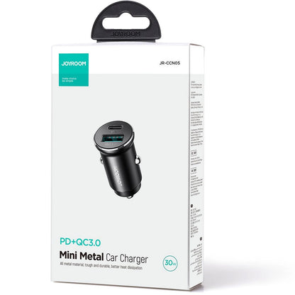 Auto nabíjačka Joyroom JR-CCN05, 30W, 3A, 1 x USB-A - 1 x USB-C, Čierna