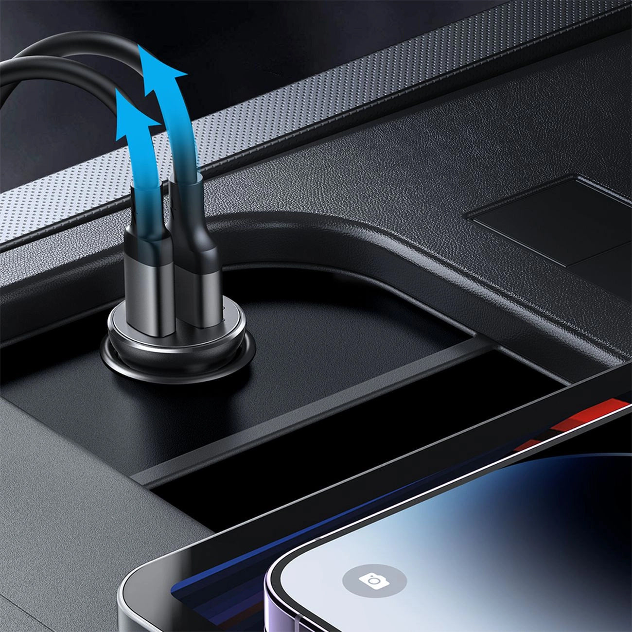 Auto nabíjačka Joyroom JR-CCN05, 30W, 3A, 1 x USB-A - 1 x USB-C, Čierna