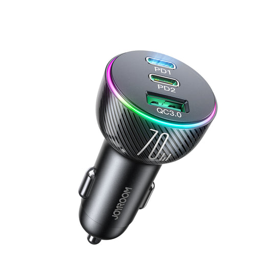 Auto nabíjačka Joyroom JR-CL26, 70W, 4.8A, 1 x USB-A - 2 x USB-C, Čierna