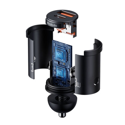 Auto nabíjačka McDodo CC-2320 Cool, 33W, 3A, 1 x USB-A - 1 x USB-C, Čierna