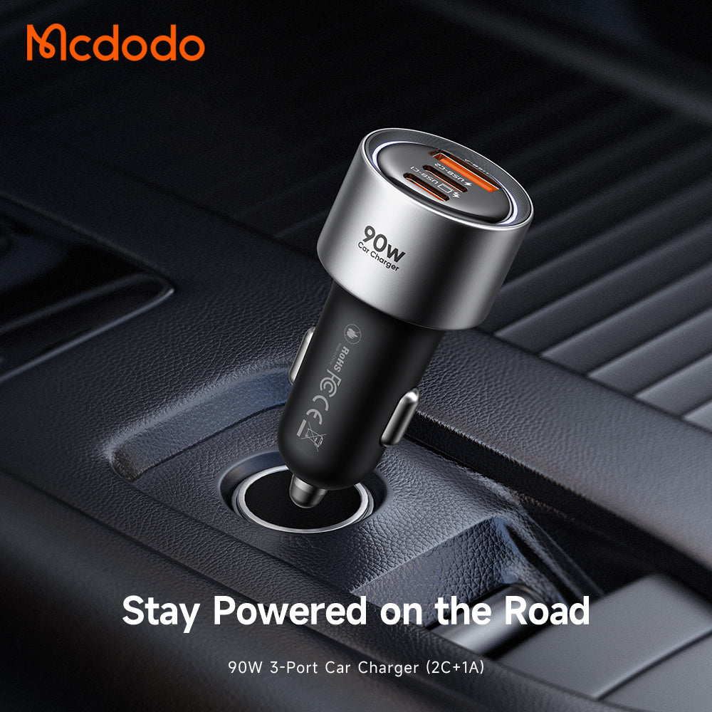 Autonabíjačka McDodo CC-3110 Gana, 90W, 3A, 1 x USB-A - 2 x USB-C, čierna