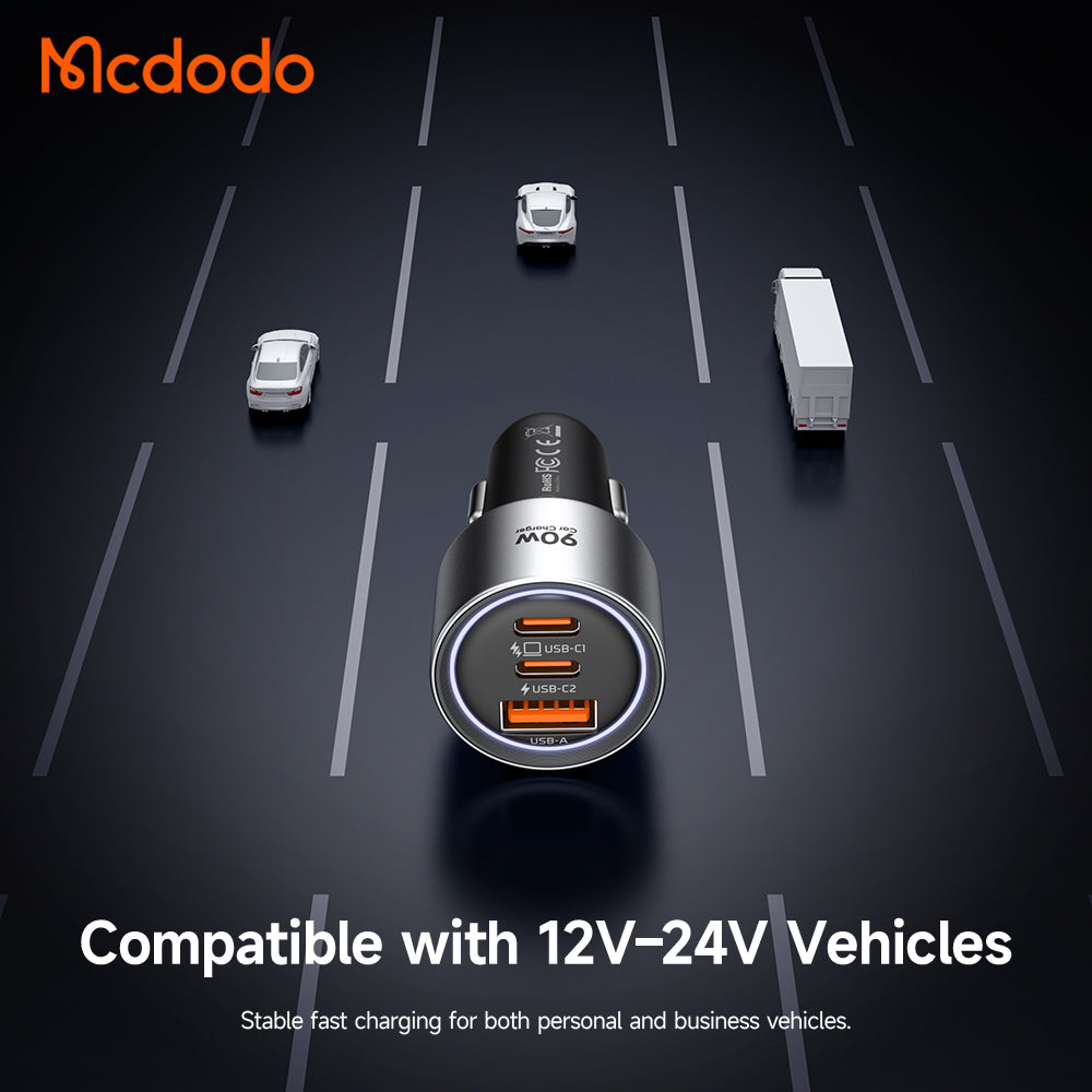 Autonabíjačka McDodo CC-3110 Gana, 90W, 3A, 1 x USB-A - 2 x USB-C, čierna