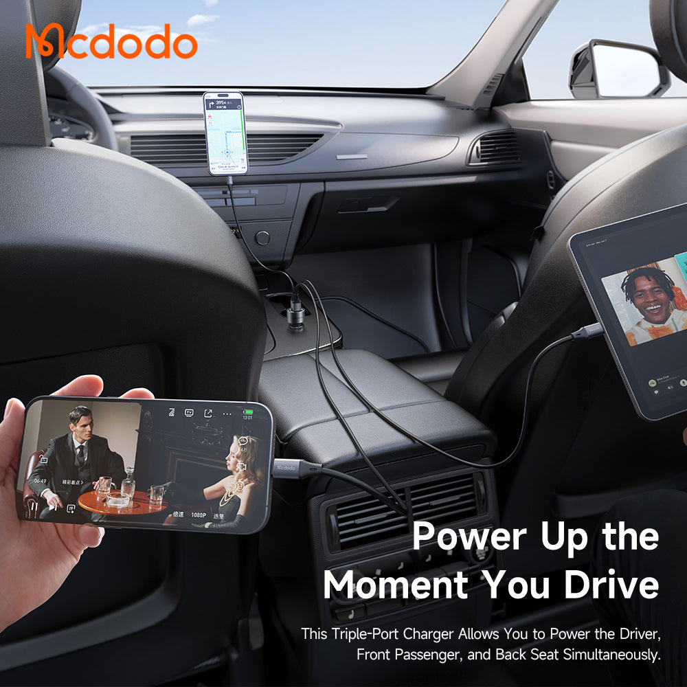 Autonabíjačka McDodo CC-3110 Gana, 90W, 3A, 1 x USB-A - 2 x USB-C, čierna