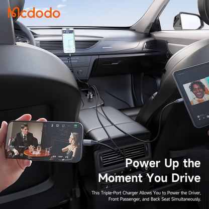 Autonabíjačka McDodo CC-3110 Gana, 90W, 3A, 1 x USB-A - 2 x USB-C, čierna