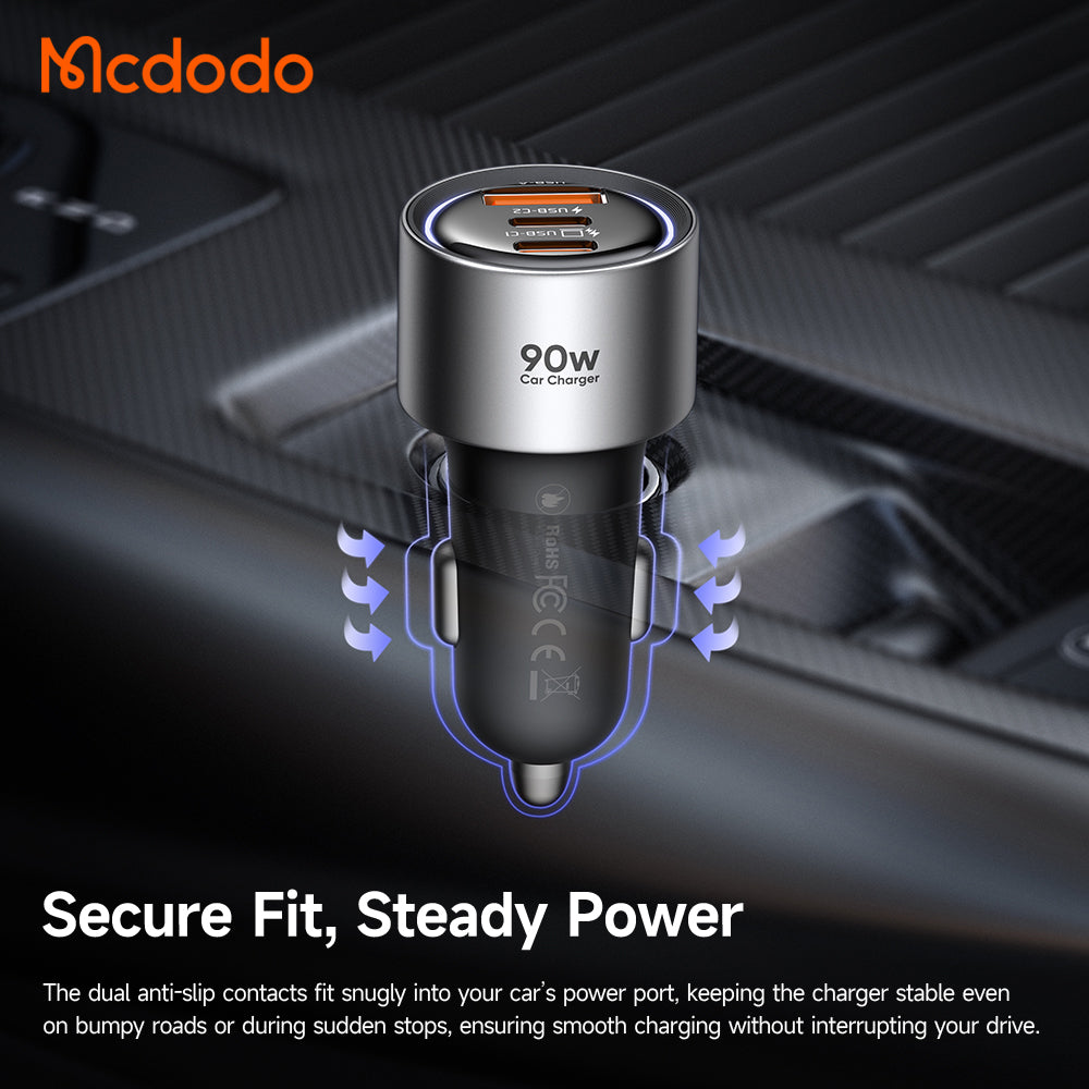 Autonabíjačka McDodo CC-3110 Gana, 90W, 3A, 1 x USB-A - 2 x USB-C, čierna