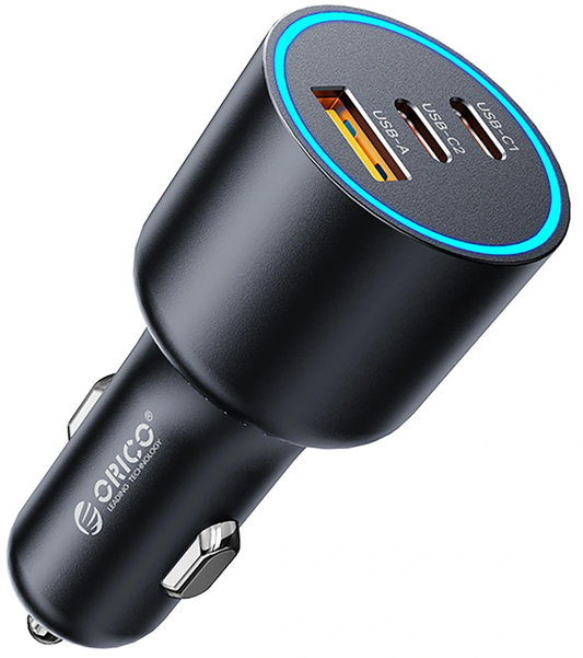 Autonabíjačka Orico HyperDrive, 165W, 5A, 1 x USB-A - 2 x USB-C, Čierna