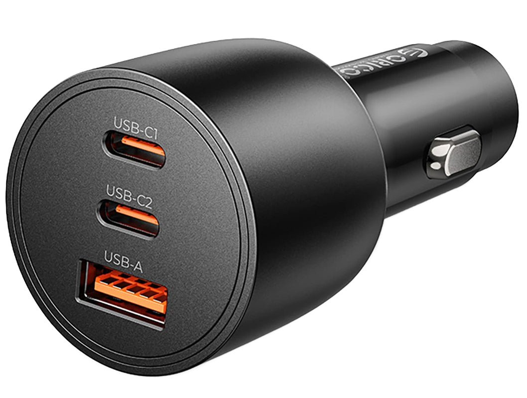 Autonabíjačka Orico PowerLink, 165W, 5A, 1 x USB-A - 2 x USB-C, Čierna