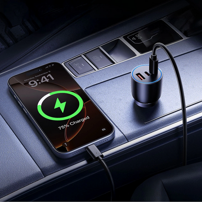 Autonabíjačka Orico PowerLink, 165W, 5A, 1 x USB-A - 2 x USB-C, Čierna