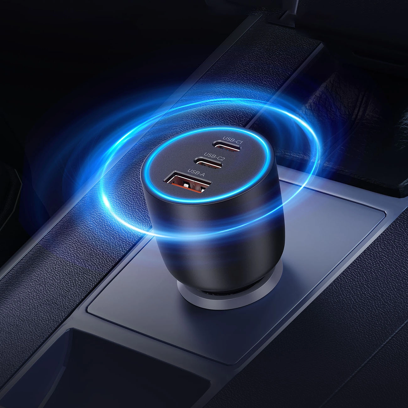 Autonabíjačka Orico PowerLink, 165W, 5A, 1 x USB-A - 2 x USB-C, Čierna