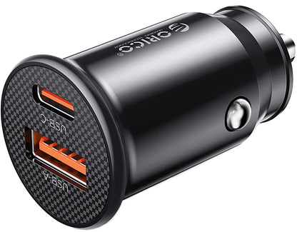 Autonabíjačka Orico PowerMini, 30W, 3A, 1 x USB-A - 1 x USB-C, Čierna