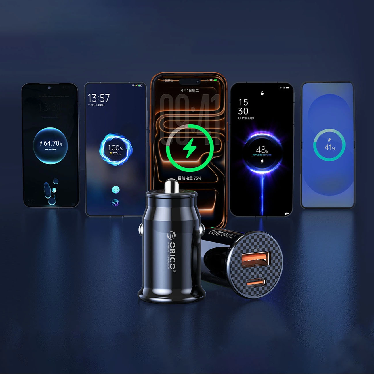 Autonabíjačka Orico PowerMini, 30W, 3A, 1 x USB-A - 1 x USB-C, Čierna