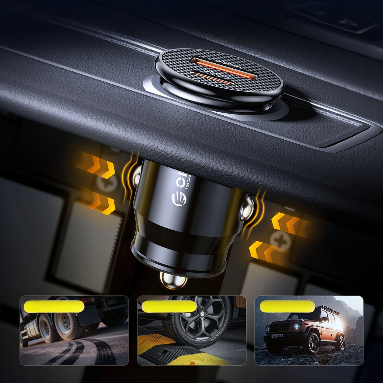 Autonabíjačka Orico PowerMini, 30W, 3A, 1 x USB-A - 1 x USB-C, Čierna