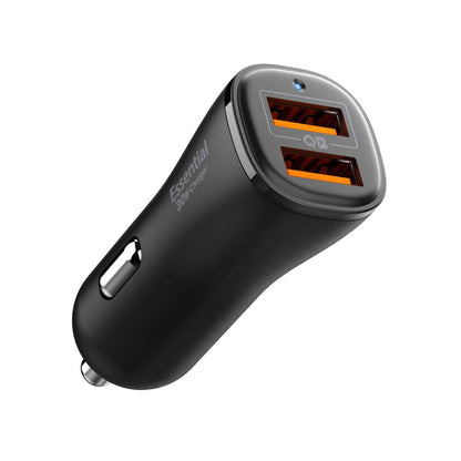 Auto nabíjačka Spigen EV302 Essential, 30W, 3A, 2 x USB-A, Čierna