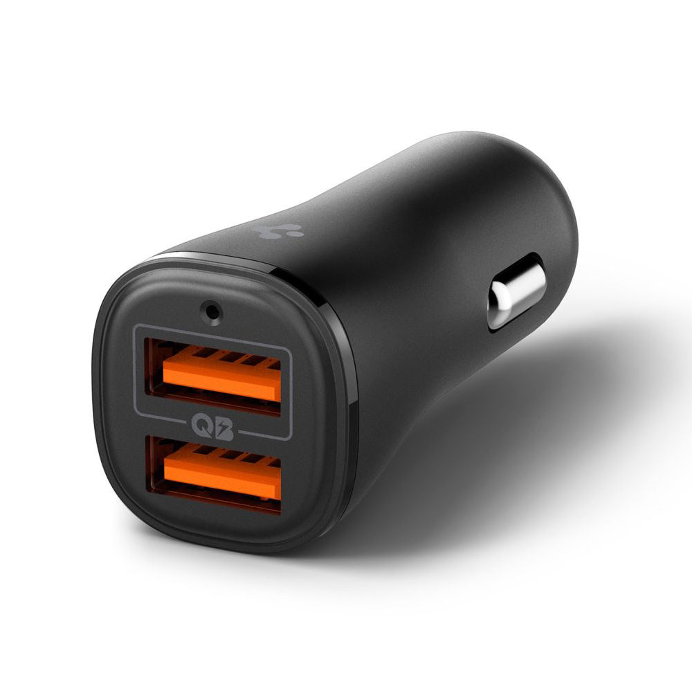 Auto nabíjačka Spigen EV302 Essential, 30W, 3A, 2 x USB-A, Čierna